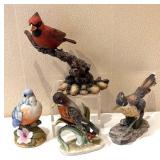 C4 - Four Bird Figurines by Lefton, Goto Originals, Andrea by Sadek and More