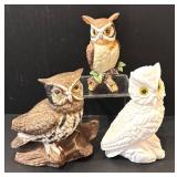 C4 - Owl Figurines Trio by Homco and More
