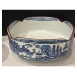 LR - Blue & White Porcelain Dinnerware - Bowls, Plates, Mugs & Trivet
