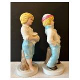 LR - Porcelain Figurines - Two 6 in Tall Children Figures (Lot of 2)