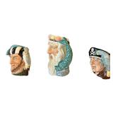 C11 - Five Vintage Character / Toby Jugs including Royal Doulton Character Jug Capt Ahab