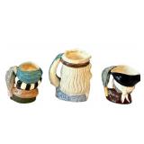 C11 - Five Vintage Character / Toby Jugs including Royal Doulton Character Jug Capt Ahab
