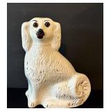 C1 - Vintage Staffordshire Ceramic Dog Figurine - 12 Inch Tall, White Glaze