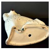 C1 - Vintage Staffordshire Ceramic Dog Figurine - 12 Inch Tall, White Glaze