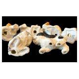 C1 - Six Ceramic Beagle Dog Figurines - Tallest 3 in