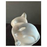 Frosted Glass Animal Figurines - Bunny, Cat, Chick, Snail (Lot of 4)