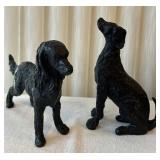 C1 - Black Cast Iron Dogs - Tallest 8 in (Lot of 2)