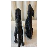 C1 - Black Cast Iron Dogs - Tallest 8 in (Lot of 2)