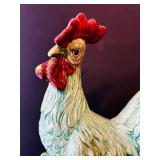 C1 - Aqua Colored Ceramic Chicken Figurine