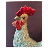 C1 - Aqua Colored Ceramic Chicken Figurine