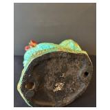 C1 - Aqua Colored Ceramic Chicken Figurine