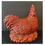 DR - Decorative Rooster Figurine - Ceramic, 11-Inch, Glossy Red