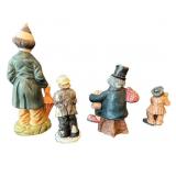 C3 - Flambro Miniature Collection Clown Figurines (Lot of 4) - 8 in Tall