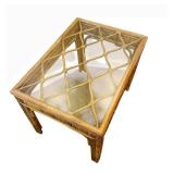 LR - Indonesian Rattan Coffee Table with Glass Top