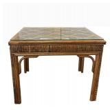 LR - Indonesian Rattan Coffee Table with Glass Top