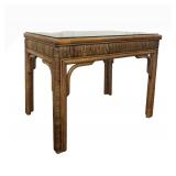 LR - Indonesian Rattan Coffee Table with Glass Top