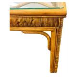 LR - Indonesian Rattan Coffee Table with Glass Top