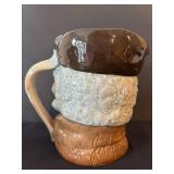 C3 - Royal Doulton Toby Jugs - Set of 5 Hand-Painted Character Mugs includes Royal Dolton Old Charley Character Jug