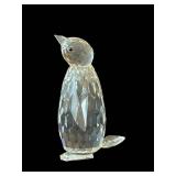 LR - Crystal Penguin Figurine - Faceted Clear Crystal Ornament