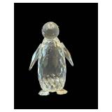 LR - Crystal Penguin Figurine - Faceted Clear Crystal Ornament