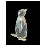 LR - Crystal Penguin Figurine - Faceted Clear Crystal Ornament