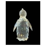 LR - Crystal Penguin Figurine - Faceted Clear Crystal Ornament