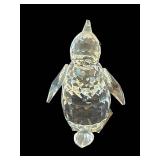 LR - Crystal Penguin Figurine - Faceted Clear Crystal Ornament