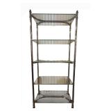 LR - Silver & Glass Etagere Shelving Unit