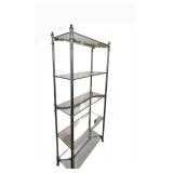 LR - Silver & Glass Etagere Shelving Unit
