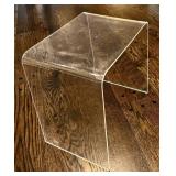 LR -Vintage Clear Lucite Nesting Tables - 3-Piece Set