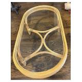 LR - Vintage Bamboo Coffee Table with Glass Top