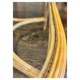 LR - Vintage Bamboo Coffee Table with Glass Top