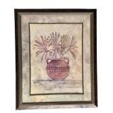 LR - Pottery Vase with Flowers Framed Wall Art