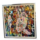 Blossoming Flowers by Tie Feng Jiang - Framed Abstract Floral Artwork, Vibrant Colors