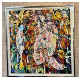 Blossoming Flowers by Tie Feng Jiang - Framed Abstract Floral Artwork, Vibrant Colors