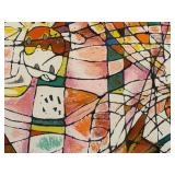 Blossoming Flowers by Tie Feng Jiang - Framed Abstract Floral Artwork, Vibrant Colors