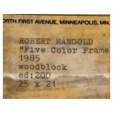 DR - Robert Mangold Five Color Frame 1985 Woodblock Print - Edition 200