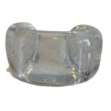 Vintage Lucite Cuff Bracelet Clear Etched Design