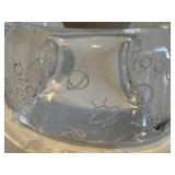 Vintage Lucite Cuff Bracelet Clear Etched Design