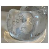 Vintage Lucite Cuff Bracelet Clear Etched Design