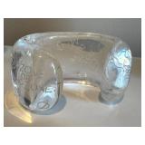 Vintage Lucite Cuff Bracelet Clear Etched Design