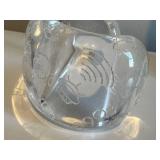 Vintage Lucite Cuff Bracelet Clear Etched Design