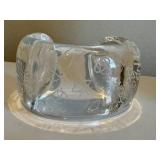 Vintage Lucite Cuff Bracelet Clear Etched Design