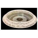 Lalique Marguerites Bowl - Art Deco Clear Crystal with Frosted Rim, 1930s