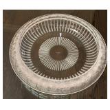 Lalique Marguerites Bowl - Art Deco Clear Crystal with Frosted Rim, 1930s