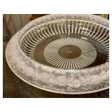 Lalique Marguerites Bowl - Art Deco Clear Crystal with Frosted Rim, 1930s