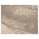 Lalique Marguerites Bowl - Art Deco Clear Crystal with Frosted Rim, 1930s