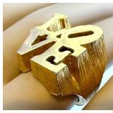 Robert Indiana Love Ring - Vintage Valentine Ring, Size 4.75