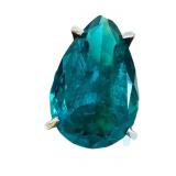 Sterling Silver Blue Apatite Ring - Teardrop Cut, Size 7.25