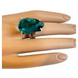 Sterling Silver Blue Apatite Ring - Teardrop Cut, Size 7.25